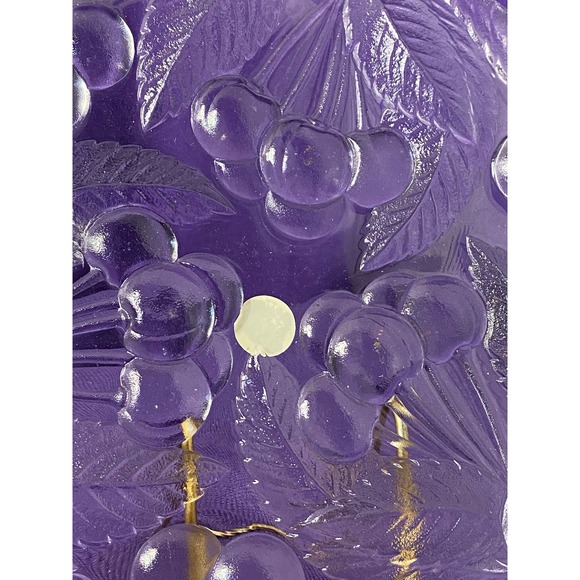 Vintage, Set of (4), Clear Glass/Crystal Cherry design Embossed Plates by Hoya - Picture 8 of 12